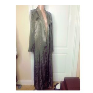 Gorgeous chic khaki satin slip trench
